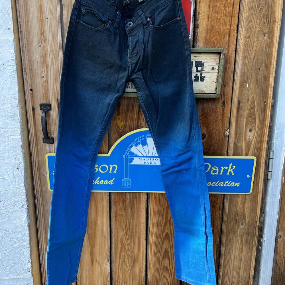 Hot Topic Rude Skinny Blue Ombré Pants